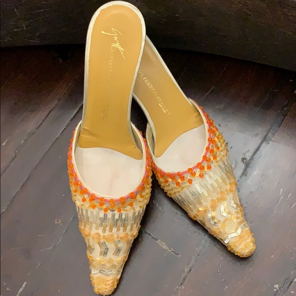 Authentic Giuseppe Zanotti beaded evening shoes